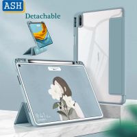 ASH Magnetic Detachable Case For Huawei Mediapad M6 10.8 Matepad Pro 10.8 10.4 Honor Pad V6 Smart Clear Acrylic Flip Liquid Silicone Leather Cover