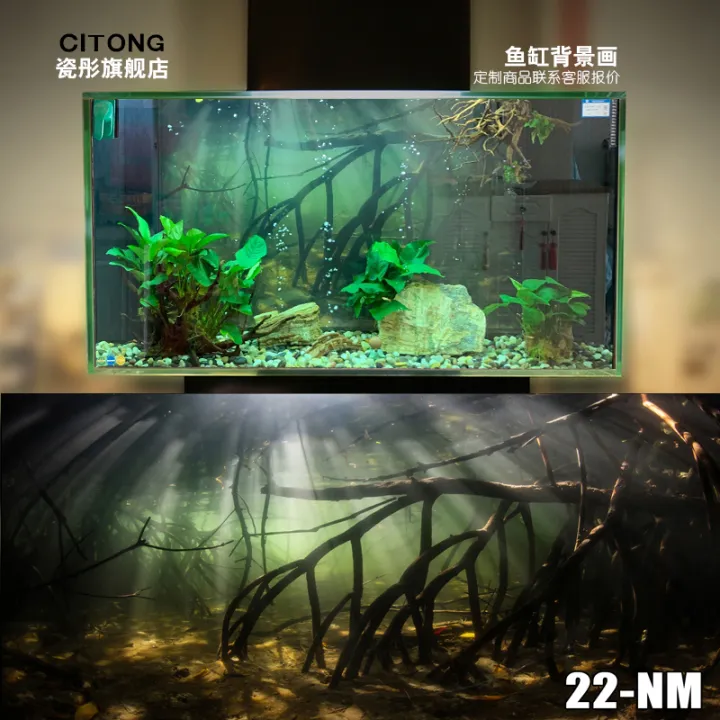 Fish tank background paper 3d stereo HD map stickers landscape aquarium 5d  wallpaper South America Amazon