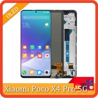 X4 Poco Pro 5G เปลี่ยนหน้าจอแสดงผลสำหรับ Xiaomi Poco X4 Pro 5G 2201116PG หน้าจอสัมผัสจอแสดงผลแอลซีดีดิจิทัลพร้อมกรอบ