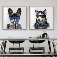 Funny French Bulldog Graffiti Dogs โปสเตอร์ภาพวาดผ้าใบ Wall Art ภาพพิมพ์สำหรับ Modern Home Decor