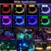 รถ Underglow นีออนสำเนียงแถบไฟ RGB หลายสี APP การควบคุมระยะไกล Underbody แถบแสงอัตโนมัติตกแต่งบรรยากาศโคมไฟ