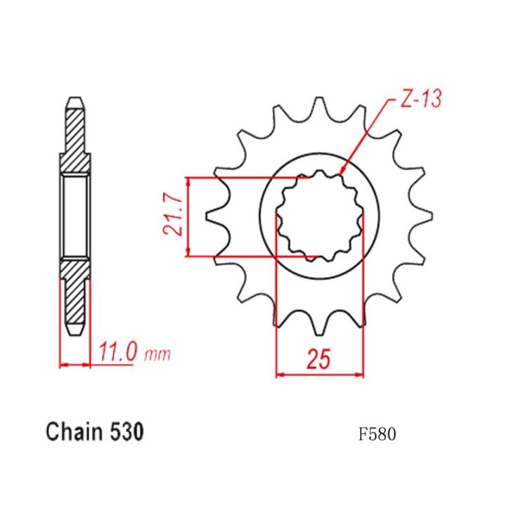 เฟืองหน้ามอเตอร์ไซค์530สำหรับยามาฮ่า-r6-r6s-yzfr6-99-20-fz6-fzs6-fazer-04-09-yzf750-fzr1000-genesis-yzf-1000-r-thunder-ace