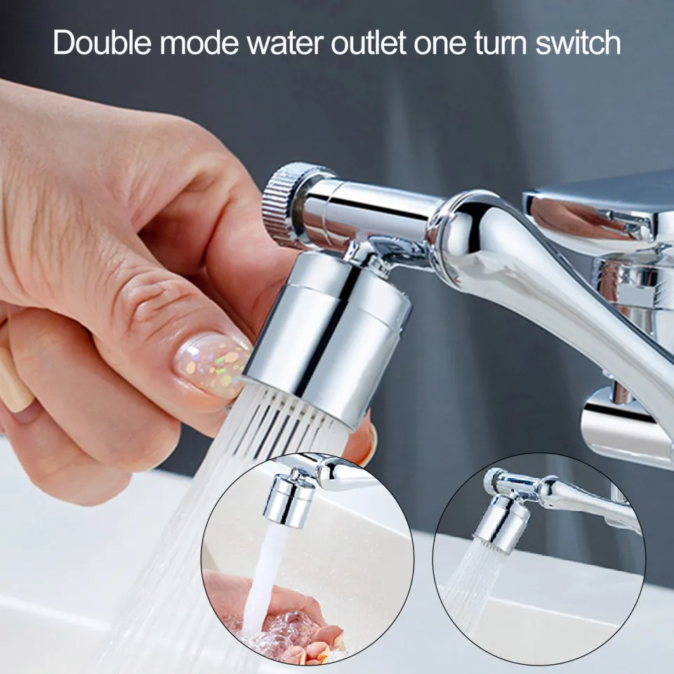 High Quality】1440 ° Rotary Multi-Function Expansion Valve, YRAKOZIN Filter  Accessory Faucet, 1080 ° Foam Faucet, Kitchen Double Water Outlet Silver