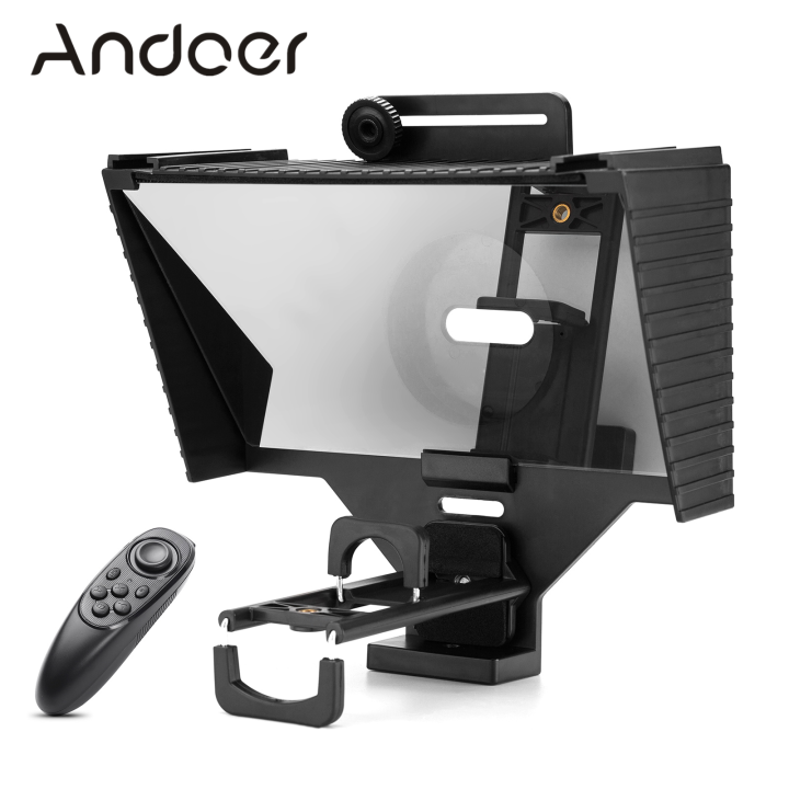Andoer Universal Teleprompter Portable Prompter with BT Remote Control