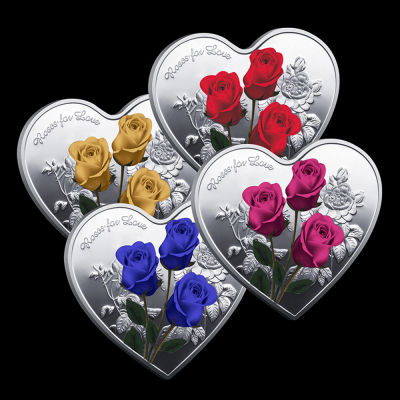 1pcs 38mm Heart Rose วันวาเลนไทน์เหรียญที่ระลึก I Love You Emulation วันวาเลนไทน์ Decor เกม Non สกุลเงินเหรียญ-kdddd