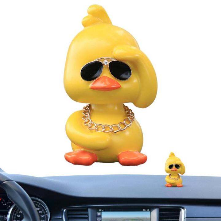 yellow-duck-car-ornaments-shaking-head-yellow-duck-car-accessories-funny-shaking-head-doll-with-sunglasses-and-necklace-for-motorcycle-bicycle-automobile-supple