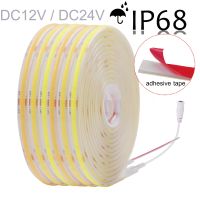 IP68 Waterproof COB LED Strip Light 12V 24V Flexible Tape FOB Light 320LEDs/m High Density High Bright Linear Lighting 10m 20m