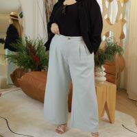 Churros Pants - Color Blue - กางเกง ทรงกระบอก สาวอวบ พลัสไซส์ ทำงาน สีฟ้า chubbyandcute