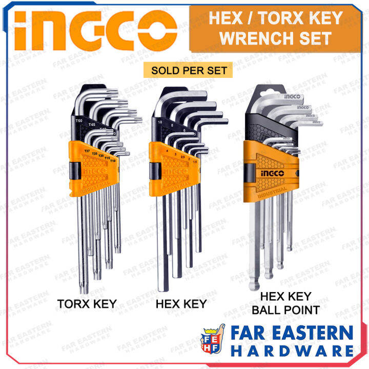 INGCO Allen Wrench Set Hex | Torx Key Ball Point INHT | Lazada PH