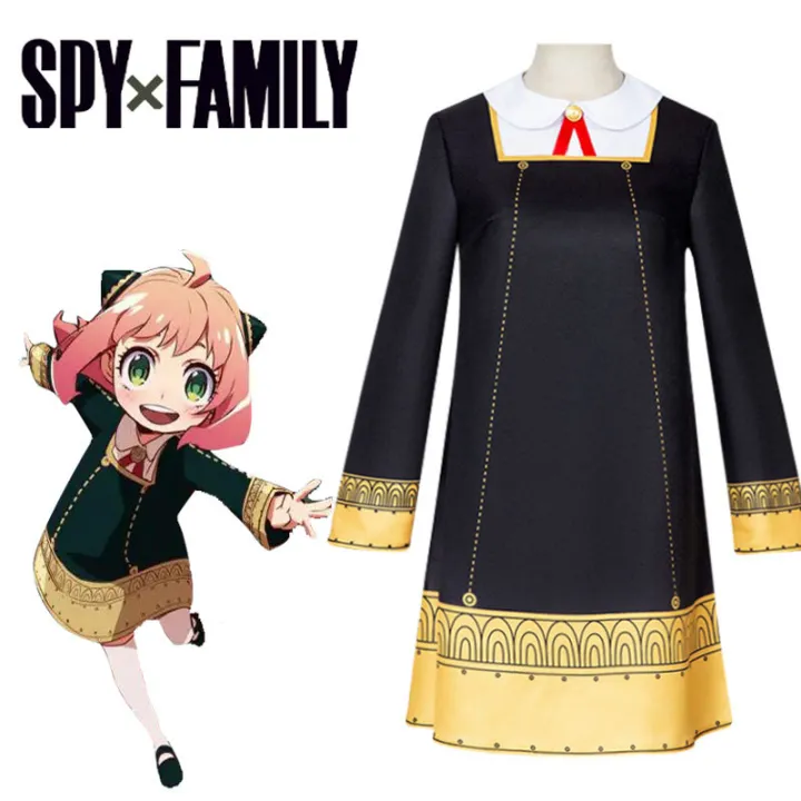 Anime Anya Forger Cosplay Costume Black Dress Uniform Cute Girls Doll ...