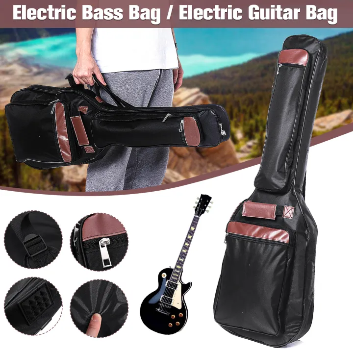 Electric Guitar Case Backpack Gig Bass Bag Double Straps Thickening