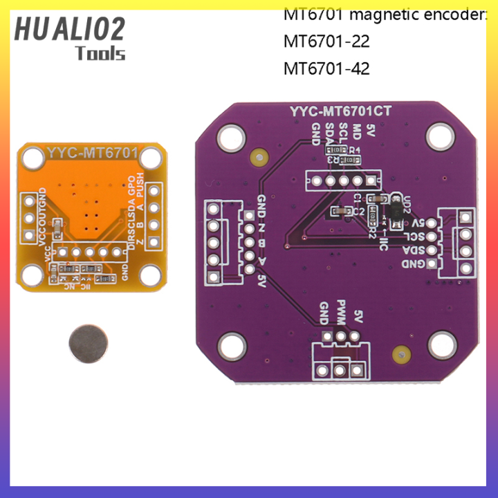 เครื่องเข้ารหัสแม่เหล็ก-huali02-mt6701เซ็นเซอร์โมดูลวัดมุมการเหนี่ยวนำแม่เหล็ก