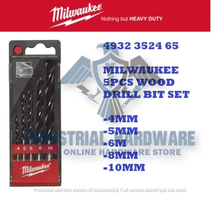 Milwaukee Wood Drill Bit Set (5piece) 4932352465 Lazada
