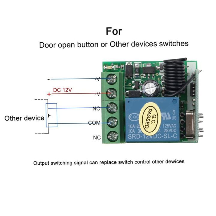 dc-12v-1ch-rf-relay-receiver-433mhz-universal-wireless-remote-control-switch-433-mhz-transmitter-button-module-diy-kit