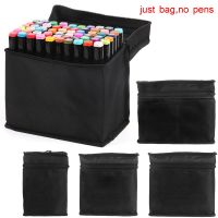 ☞✒ Marker Case Zippered Heavy Duty Canvas Pen Bag with Handle Large Capacity Holder Portable Stationery Storage Various Quantity