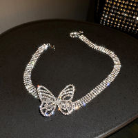 FYUAN Beautiful Butterfly Crystal Choker Necklaces for Women Shine Rhinestone Necklaces Statement Jewelry Accessories