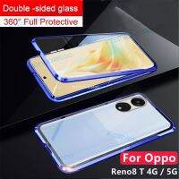 เคสโทรศัพท์กระจกเทมเปอร์สองด้านสำหรับ Oppo Reno 8 T 8 T 8 Pro Reno8 T Reno8pro Reno8T 4G 5G กรอบโลหะแข็งกันกระแทกฝาหลัง