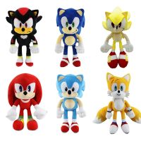 30cm New Arrival PP Cotton Sonic Plush Toys Cute Action Figure Shadow the Hedgehog Plush Toy for Xmas Kid Gift