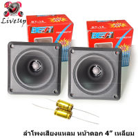 2pcs ลำโพงเสียงแหลม Supper TWEETER เสียงแหลมพิเศษ 200 W ขนาดหน้าดอก 4.3x4.3 นิ้วสีดำ หน้าดอกสี่เหลี่ยม แพ็กคู่สองดอก