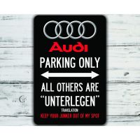 Car Audi Parking Only Metal Sign Sign Wall Art Decor for Pub Bar Garage Decoration Tin Sign Wall Art Wall Decor（Only one size: 20cmX30cm）(Contact seller, free custom pattern)