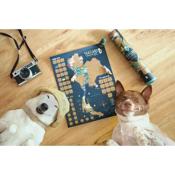 แฟลชการ์ด Good Weather Scratch Map แผนที่แบบขูดได้ ประเทศไทย แผนที่ขูด