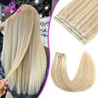 SOVO Clip In Hair Extensions Human Hair 3 Pieces Bone Straight Clip Ins Hair Extension 60-90G Real Natural European Hair 12-26" Wig  Hair Extensions