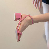 Super comfortable, sweet, cute, sexy pink high heels, one-line sandals