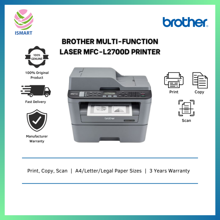 Brother Printer Mono Laser MFCL2700D AIO ( Print, Copy, Scan, Fax