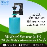 มินิสปริงเกอร์ รุ่น BIG พร้อมฝาครอบพีวีซี ขนาด 3/4" ปริมาณน้ำ 70 ลิตร/ชั่วโมง รัศมีการกระจายน้ำ 3-4.5 เมตร รหัสสินค้า BIG-70-CO75