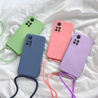 เคสสำหรับ Xiaomi สายคล้องซิลิโคนเหลวทรงสี่เหลี่ยม Redmi Note 11 Pro 11S Note 10 Pro Note 9S Redmi 10 9 K50 K40 Pro Crossbody 2023