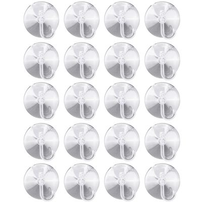 20 X Suction Cups Clear Plastic Cups with Metal Hooks Window Decoration Cabinet Sucker Perfect for Hanging