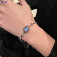 ?【Lowest price】SUTAI สร้อยข้อมือเพทายแวววาวแฟชั่นเกาหลีสำหรับผู้หญิงเด็กผู้หญิงสร้อยข้อมือกลวงรูปหัวใจที่ละเอียดอ่อนสร้อยข้อมือโซ่อันหรูหราของขวัญเครื่องประดับงานปาร์ตี้