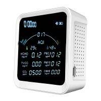 Tuya Wifi CO2 HCHO H6C6 TVOC PM2.5 PM10 Meter Hygrometer Clock Alarm Air Pollution Monitor PTH-9BW