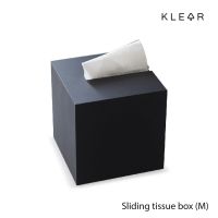 TIS กล่องใส่ทิชชู่ KLEAR Sliding Tissue Box-M กล่องอะคริลิค  แบบเลื่อนสไลด์ สีดำ : KD066 กล่องทิชชู่  กล่องใส่กระดาษทิชชู่