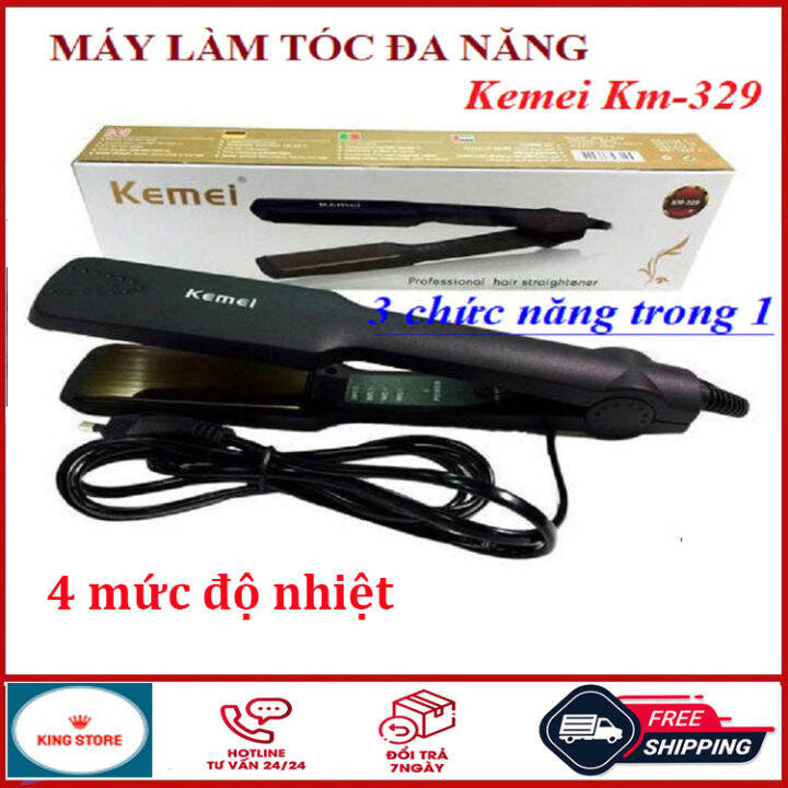 ƯU ĐÃI LỚN] Máy duỗi tóc, máy ép tóc, máy uốn tóc KM-329 có 4