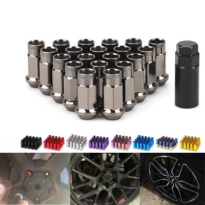 20pcs/set Steel Racing Car Wheel Rims Lug Nuts Extended High quality Tuner Nuts  Tyre nut Nails  Screws Fasteners