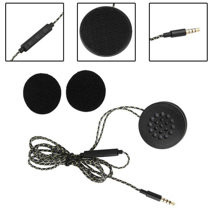 1 Buah Headset Helm Panggilan Gratis Kabel Hitam Panjang 1.2M Diameter