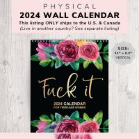 2024 Wall Calendar, Funny Calendar 2024, Swearing Calendar, Physical Calendar, Hanging Calendar, Cuss Word Gift