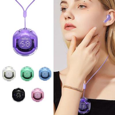 LED Power Display Earbuds Crystal Transparent In-Ear Headset Fast Connection Sports Headphones for Running Driving and Walking brightly