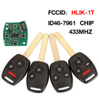 แบน433เมกะเฮิร์ตซ์ ID46 PCF7961ชิปกุญแจรีโมทสำหรับฮอนด้า HLIK-1T HLIK-2T Accord องค์ประกอบนักบิน CR-V เมืองแจ๊สโอดิสซีซีวิค