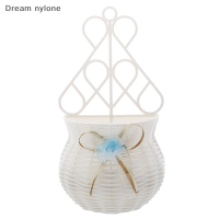 Dream nylone แจกันตะกร้าใส่ดอกไม้หวายเทียมแขวนผนังแบบ DIY สำหรับสวน