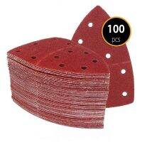 【LZ】✤  100 Pcs Separable Sanding Sheets Triangular Sandpaper 105 x 150 mm 11 Holes Hook Loop Sanding Disc 40/60/120/150/240 Grits