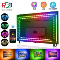 ✟▧☌ ColorRGB 5050 Led Strip Light Bluetooth App 5V USB Led Tape Flexible Ribbon Diode Tape for TV Backlight 16millon colors