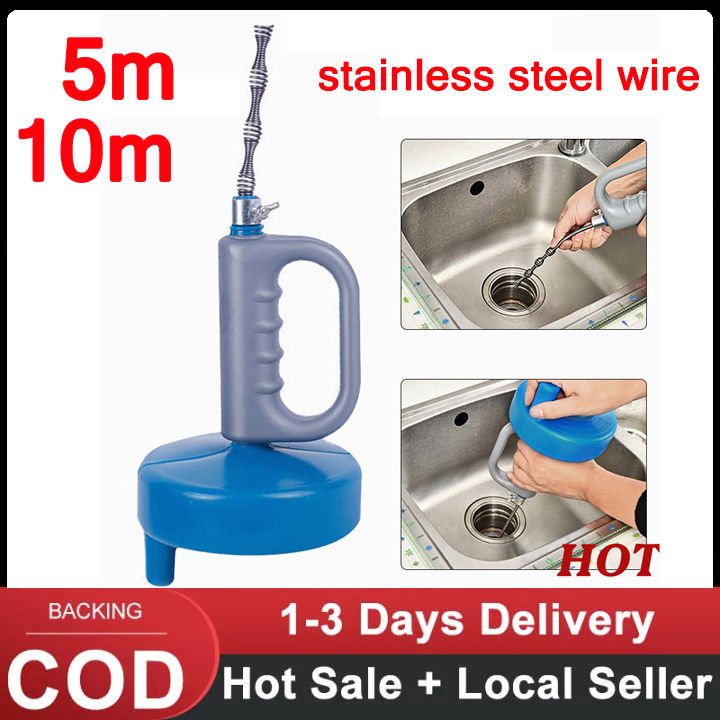 10M Drain Unblocker Flexible Rod Auger Snake Rod Kitchen Toilet Sewer  Blockage Cleaner Pipe Dredger Hair Clogging Plumbing Tool - AliExpress