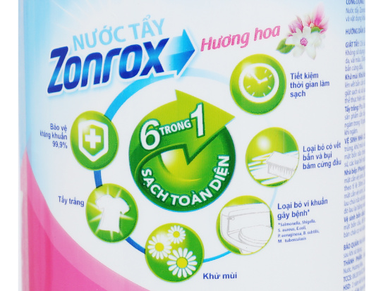 Nước tẩy zonrox hương hoa chai 1 lít - ảnh sản phẩm 4
