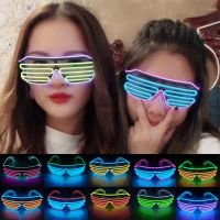 LED Luminous Glasses Halloween Glowing Neon Christmas Party Bril Flashing Light Glow Sunglasses Glass Festival Supplies Costumes