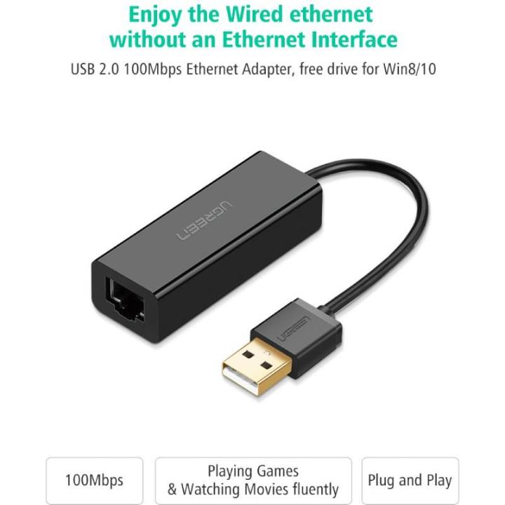 สินค้าขายดี-ugreen-รุ่น30305usb-to-lan-10-100mbps-network-adapter-ใช้กับcomputerpc-โน้ตบุ๊ค-ใช้ต่อinternet-ที่ชาร์จ-แท็บเล็ต-ไร้สาย-เสียง-หูฟัง-เคส-ลำโพง-wireless-bluetooth-โทรศัพท์-usb-ปลั๊ก-เมาท์-hd