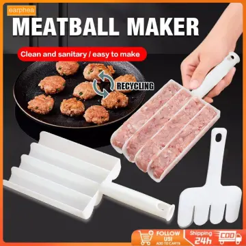 Creative Kitchen Triple Meatball Maker,2023 Meat Baller Spoon with Cutting Spade,DIY Meatball Making Set,Home Cooking Tools for Quick Cooping Cookie