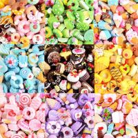 20pcs Candy Sweets Resin Flatback Slime Flat Cabochons Beads Embellishment For DIY Jewelry Findings Accessories Making Supplies