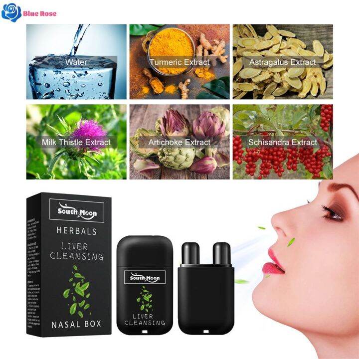 Blue Rose South Moon Herbal Repair Nasal Box Vegan Liver Cleaning Nasal Herbal Box Nasal Herbal